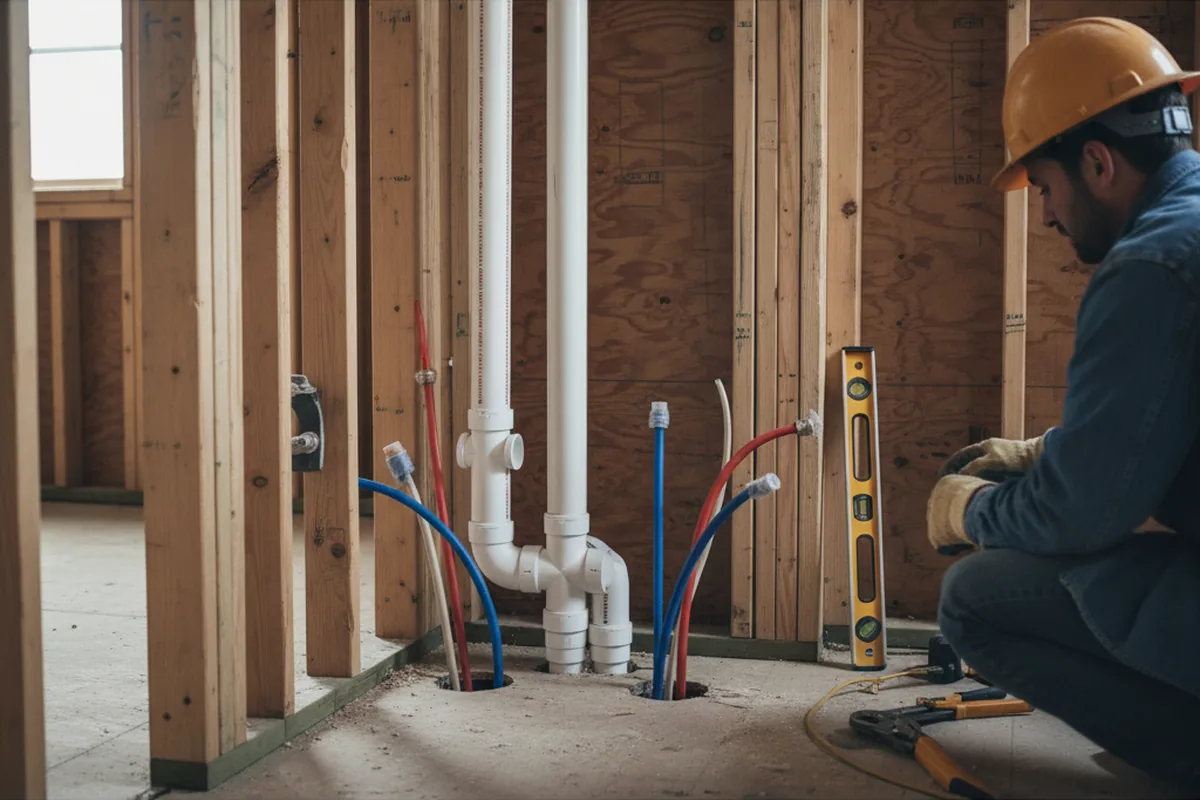 Drain and supply rough-in during Garbage Disposal Repair in San Manuel